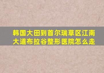 韩国大田到首尔瑞草区江南大道布拉谷整形医院怎么走