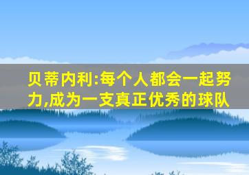 贝蒂内利:每个人都会一起努力,成为一支真正优秀的球队